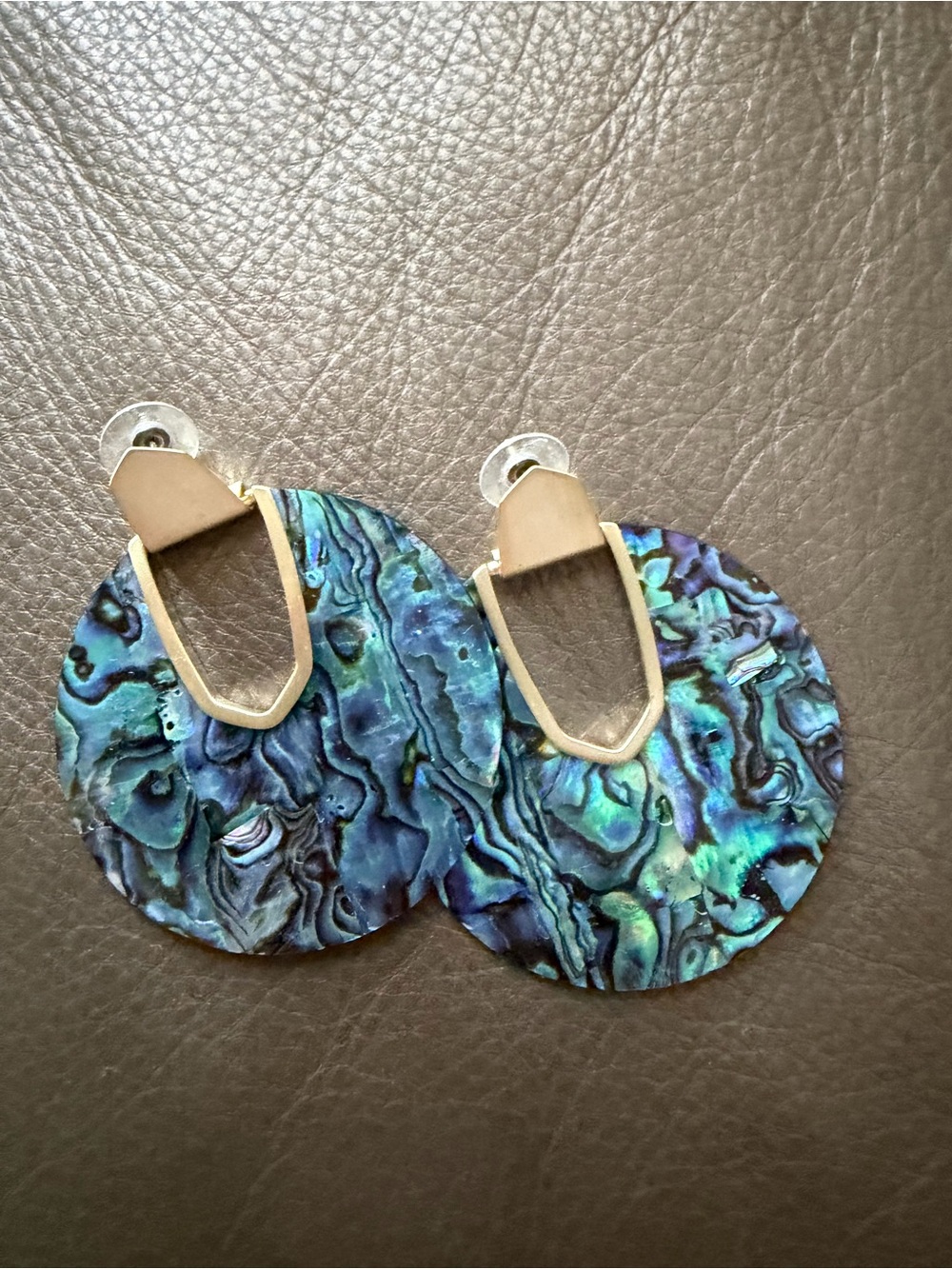 Kendra Scott Abalone Shell Drop Earrings in Iridescent Blue-Green